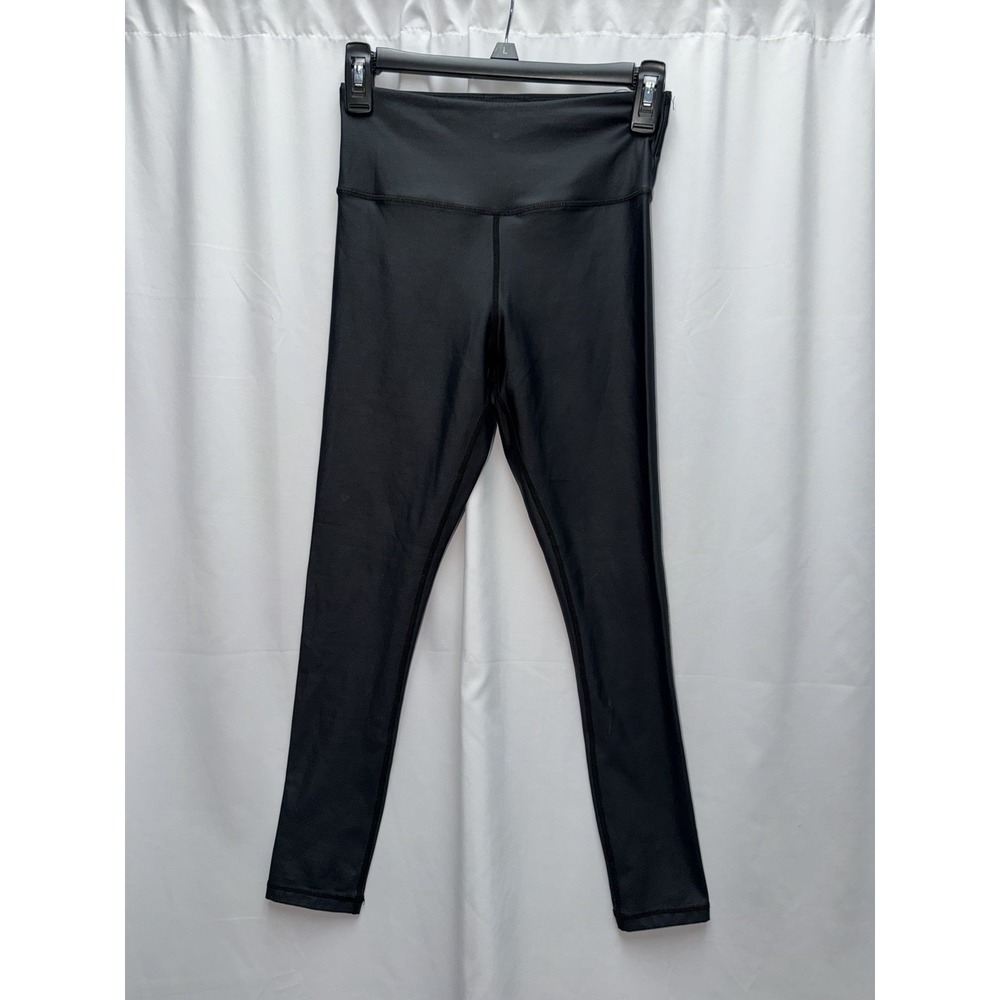 Zyia Active Leggings Size 4 Black Stretch Flat Front Ankle